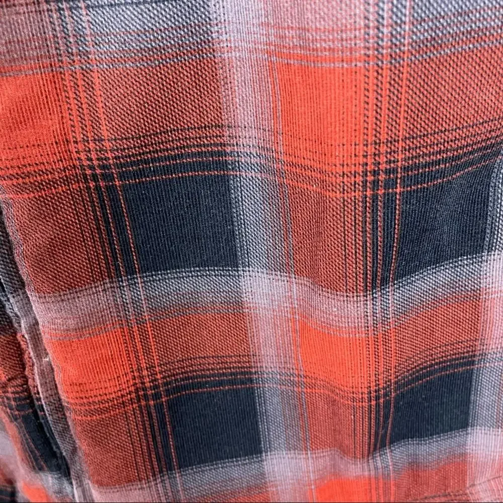 NEW North River orange blue plaid corduroy Sherpa outdoor vest 3X